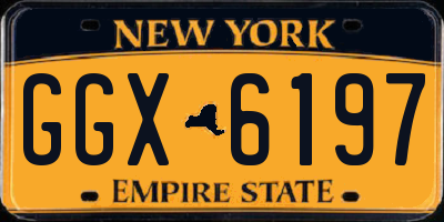 NY license plate GGX6197