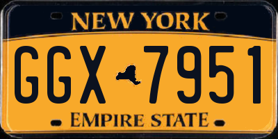 NY license plate GGX7951