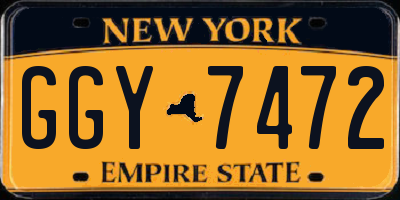 NY license plate GGY7472