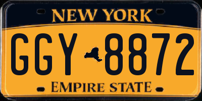 NY license plate GGY8872