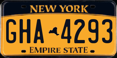 NY license plate GHA4293