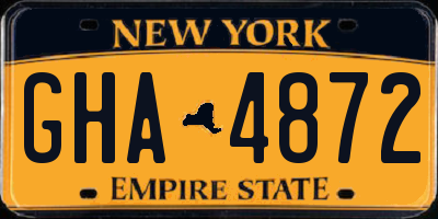 NY license plate GHA4872
