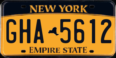 NY license plate GHA5612