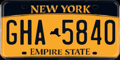 NY license plate GHA5840
