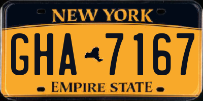 NY license plate GHA7167