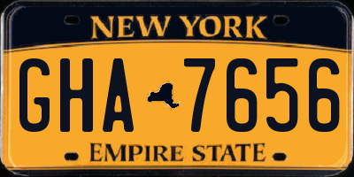 NY license plate GHA7656