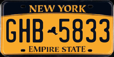 NY license plate GHB5833