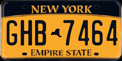 NY license plate GHB7464