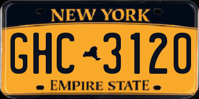 NY license plate GHC3120