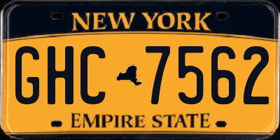 NY license plate GHC7562