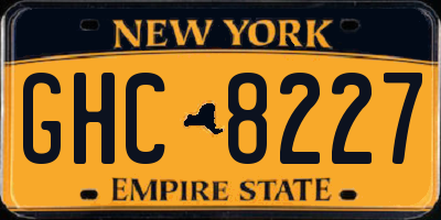 NY license plate GHC8227