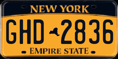NY license plate GHD2836