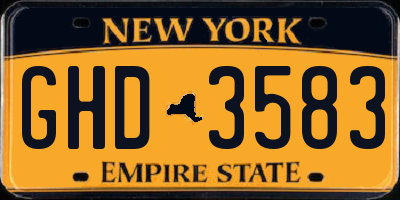 NY license plate GHD3583