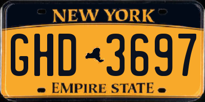 NY license plate GHD3697