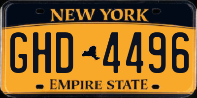 NY license plate GHD4496