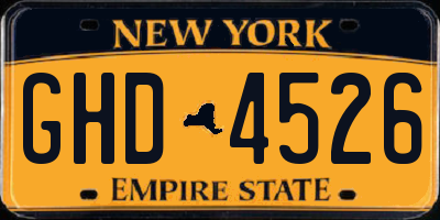 NY license plate GHD4526