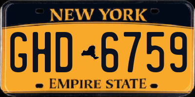 NY license plate GHD6759