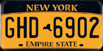 NY license plate GHD6902