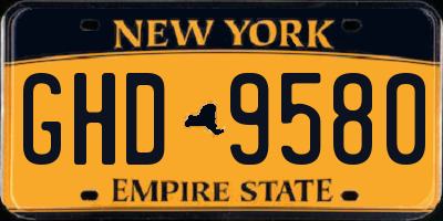 NY license plate GHD9580