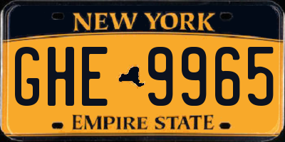 NY license plate GHE9965