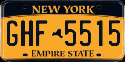 NY license plate GHF5515