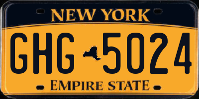 NY license plate GHG5024