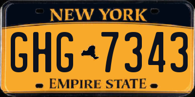 NY license plate GHG7343