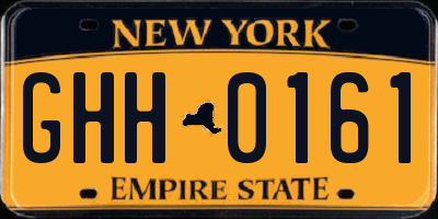 NY license plate GHH0161