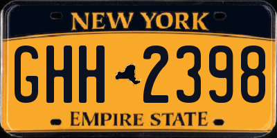 NY license plate GHH2398