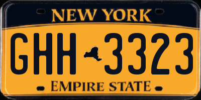 NY license plate GHH3323