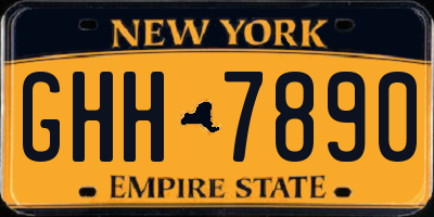 NY license plate GHH7890