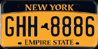 NY license plate GHH8886