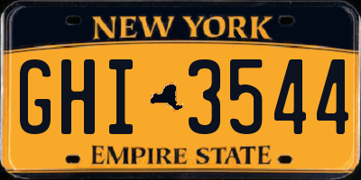 NY license plate GHI3544