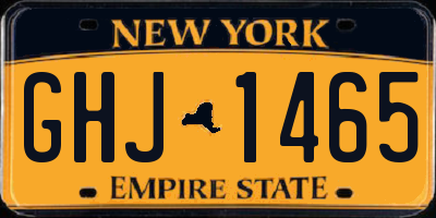 NY license plate GHJ1465