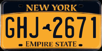 NY license plate GHJ2671