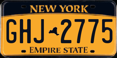 NY license plate GHJ2775