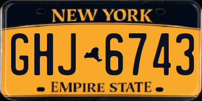 NY license plate GHJ6743