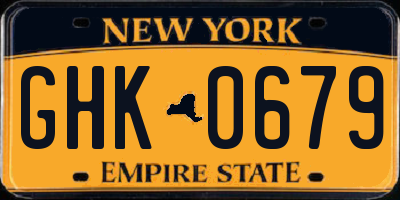NY license plate GHK0679