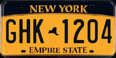 NY license plate GHK1204