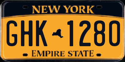 NY license plate GHK1280
