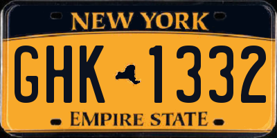 NY license plate GHK1332