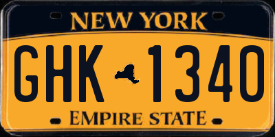 NY license plate GHK1340