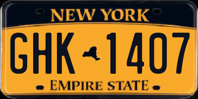 NY license plate GHK1407