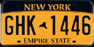 NY license plate GHK1446