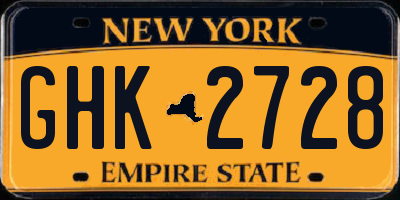NY license plate GHK2728