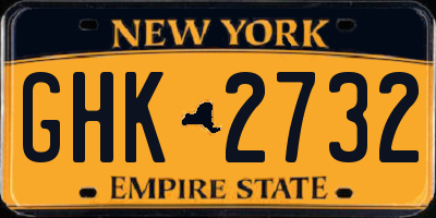 NY license plate GHK2732