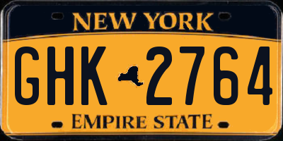 NY license plate GHK2764