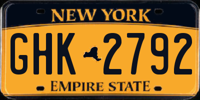 NY license plate GHK2792