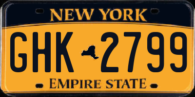 NY license plate GHK2799