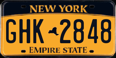 NY license plate GHK2848